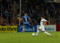 Action from a high-stakes UEFA Nations League international football match under stadium lights.