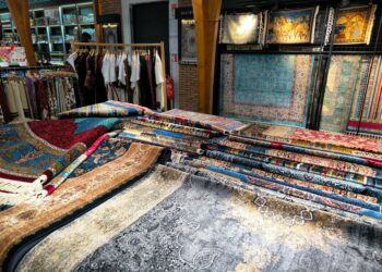 Display of premium Turkish home textiles and furniture introductions at an international trade market.