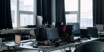 Modern technology innovation center and startup workspace hub